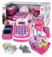 DUŻA INTERAKTYWNA KASA SKLEPOWA FISKALNA DLA DZIECI +KALKULATOR WAGA KOSZYK