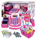 DUŻA INTERAKTYWNA KASA SKLEPOWA FISKALNA DLA DZIECI +KALKULATOR WAGA KOSZYK
