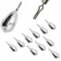 10 x CIĘŻAREK ŁEZKA Z KRĘTLIKIEM 10 g KLIPS Zacisk