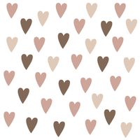 Naklejki Dla Dzieci Beżowe Pastelowe SERDUSZKA Serca ZESTAW 60cm x 30cm