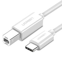kabel przewód do drukarki i skanera usb-c - usb-b 2.0 1.5 m biały