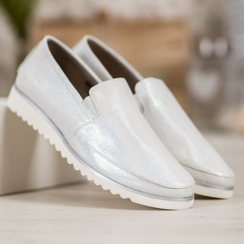 Srebrne Buty Slip On r.39 na Arena.pl