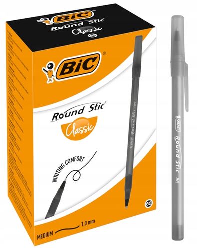 BIC DŁUGOPIS ROUND STIC CLASSIC CZARNY ZESTAW OPAKOWANIE 60 SZTUK na Arena.pl