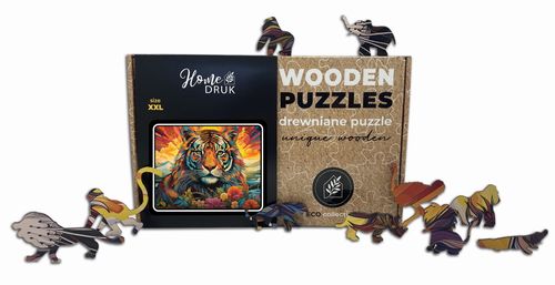 Puzzle Drewniane dla dzieci i dorosłych Poweroftiger Tygrys 200 el na Arena.pl