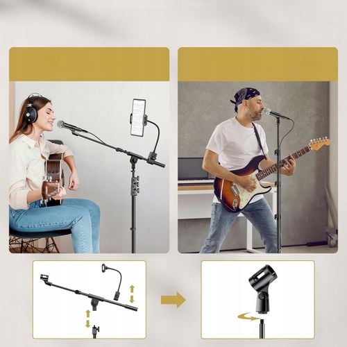 Statyw Podłogowy Do Mikrofonu Mikrofonowy Uchwyt Stojak Regulowany Ramię na Arena.pl