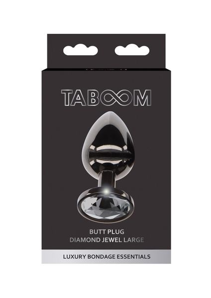 Butt Plug With Diamond Jewel L Black zdjęcie 2
