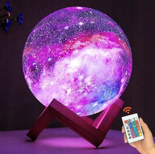 LAMPKA NOCNA LAMPA 3D Księżyc 48cm MOON LIGHT RGB Projektor Gwiazd + pilot na Arena.pl