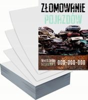 Ulotki A4 reklamowe firmowe 5000szt wiele wzorów ZŁOMOWANIE POJAZDÓW