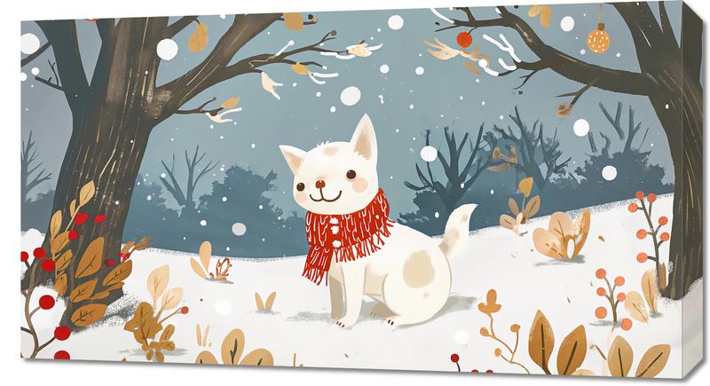 Obraz 90x50cm Śnieżny Kompan zdjęcie 1