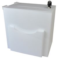 Skrzynka biała plexi na dokumenty ankiety urna 30x20x30cm z kieszonką