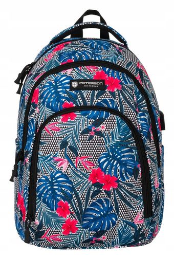 komfortowy, wzorzysty plecak szkolny zawieszony na regulowanych szelkach na Arena.pl