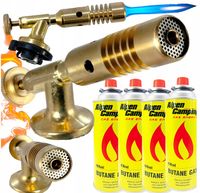 PALNIK GAZOWY OPALARKA MOSIĘŻNY LUTOWNICA + 4x KARTUSZ GAZ GAZOWY