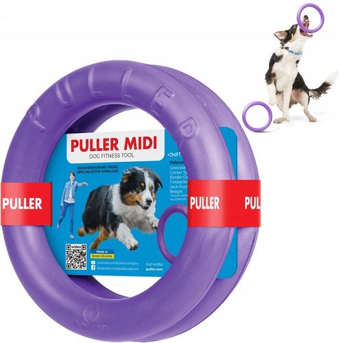 Szarpak dla psa PULLER Midi 19,5 cm - zabawka 2 ringi dla średnich ras psów na Arena.pl