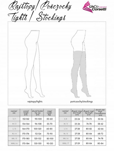 Błyszczące Pończochy Kabaretkowe Z Pasem - Grarddis LivCo Corsetti S-L (uniwersalny) na Arena.pl