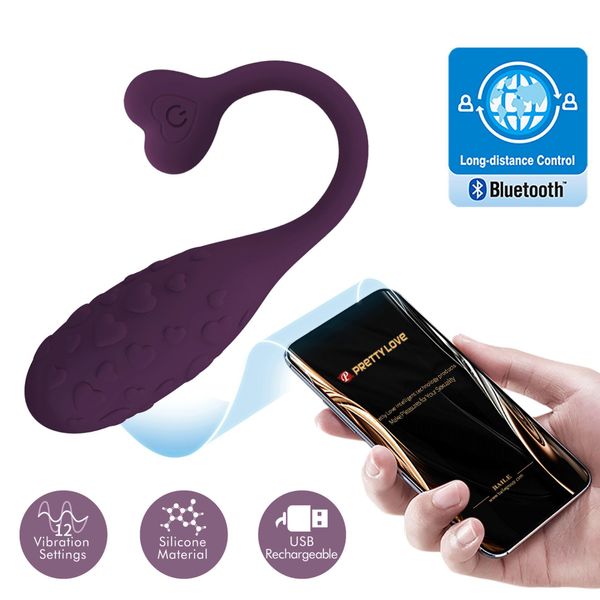 Pretty Love - Fisherman Purple, 12 Vibration Functions Mobile App Remote zdjęcie 2