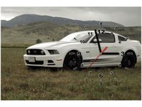 60CM 40CM ZEGAR OBRAZ MUSTANG GT V8 BRETT LEVIN DRUK PŁÓTNO RAMA