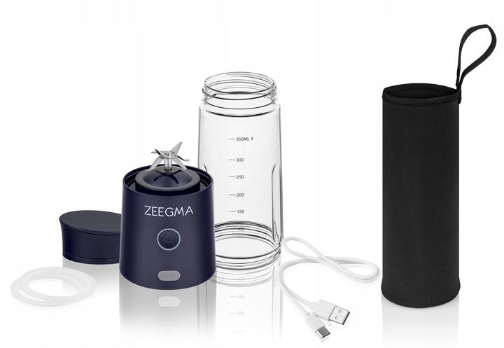 BLENDER BEZPRZEWODOWY KIELICHOWY 450ml 300W GRANATOWY zabierz ze sobą! zdjęcie 6