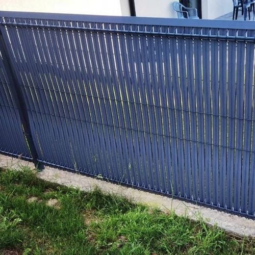 GRAFITOWA OSŁONA NA PŁOT LISTWY NA OGRODZENIE PANELE LAMELE 152X250CM na Arena.pl