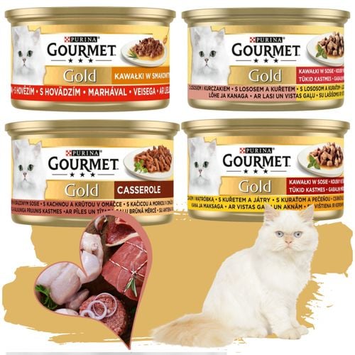karma mokra dla kota gourmet gold beef 4 x 85g wołowina łosoś indyk kurczak na Arena.pl