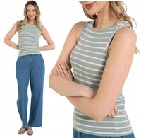 Koszulka Top Damski Bawełniany w Prążek Na Ramiączkach MORAJ W Paski L
