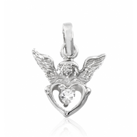 SREBRNY MEDALIK ANIOŁEK Z CYRKONIĄ PRÓBA SREBRA 925
