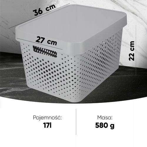 Curver Pojemnik Pudełko Z Pokrywką 17 L Szary na Arena.pl