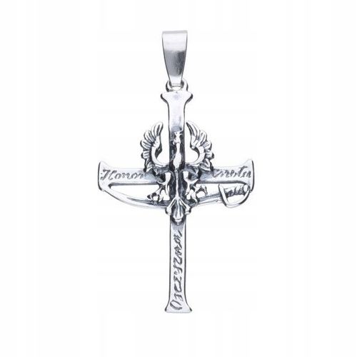 WISIOREK SREBRO 925 KRZYŻ ORZEŁ ŻOŁNIERZE WYKLĘCI HONOR CNOTA OJCZYZNA na Arena.pl