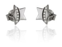 RODOWANE KOLCZYKI GWIAZDKI GWIAZDY BIAŁE CYRKONIE