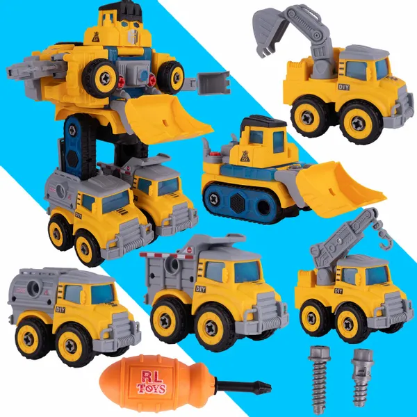 Robot Transformujący W Autka Budowlane 5 Sztuk zdjęcie 11