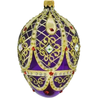 Bombka choinkowa szklana: Ekskluzywne jajo Faberge z kryształem: purpurowe