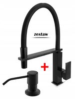 zestaw Bateria kuchenna giętka CZARNA + dozownik