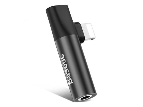 Adapter Baseus Audio mini jack lightning kątowy L43 Czarny na Arena.pl