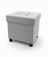 Pufa kwadratowa otwierana schowek salon 38x38x40 szara