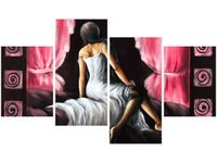 140CM 70 OBRAZ PIĘKNA DZIEWCZYNA CZERWIENI ŚCIENNY