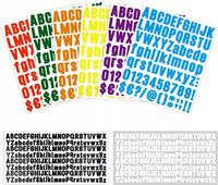 8 ARKUSZY NAKLEJKI LITERY ALFABET DO OZNACZANIA DOKUMENTÓW DRZWI CYFRY LIST