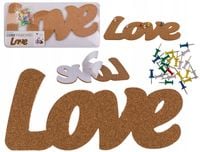 TABLICA KORKOWA + PINEZKI GRATIS SAMOPRZYLEPNA SOLIDNA PREZENT LOVE DUŻA