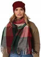 Modna bordowa Damska Jesienna CZAPKA podpinana POLSKI PRODUCENT zimowa V3