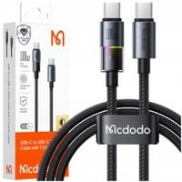 mcdodo kabel usb-c do telefonu szybkie ładowanie typ c 100w 1m led czarny