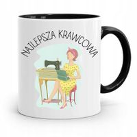 Kubek Czarny Krawcowej Krawca Najlepsza Krawcowa Z Nadrukiem Ze Zdjęciem