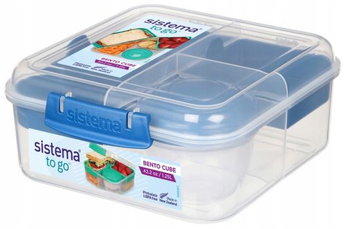 ŚNIADANIÓWKA SISTEMA LUNCHBOX POJEMNIK BOX BENTO 1250 ml Z PRZEGRÓDKAMI SOS na Arena.pl