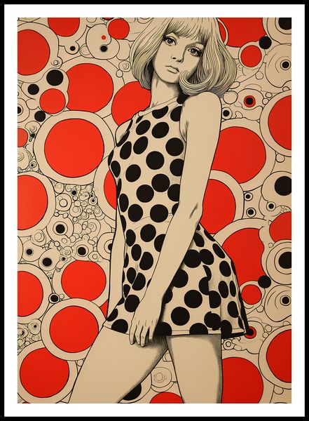 Plakat 64x90cm Czerwone Kropki zdjęcie 3