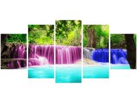 70CM 150CM OBRAZ 5 ELEM KOLOROWY WODOSPAD ŚCIENNY