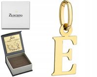 ZŁOTA ZAWIESZKA LITERKA E 585 GRAWER