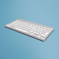 Klawiatura R-Go Compact Break, QWERTY (ES), bluetooth, biała, RGOCOESWLWH