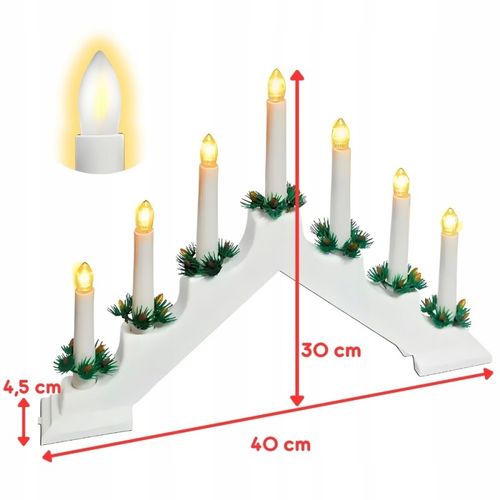 świecznik adwentowy led, ciepła biel 7 świec lampka biała lamp61 na Arena.pl