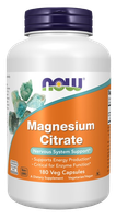 NOW FOODS Magnesium Citrate - Cytrynian Magnezu (180 kaps.)