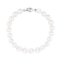 bransoletka srebrna z perłami 8mm - bsn3453