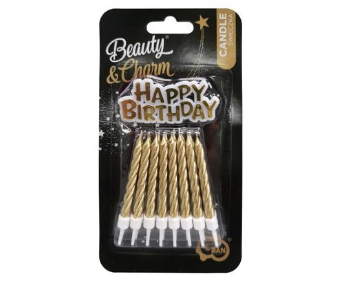 B&C Złote Świeczki Urodzinowe 16szt - Elegancki Blask na Twoje Święto na Arena.pl