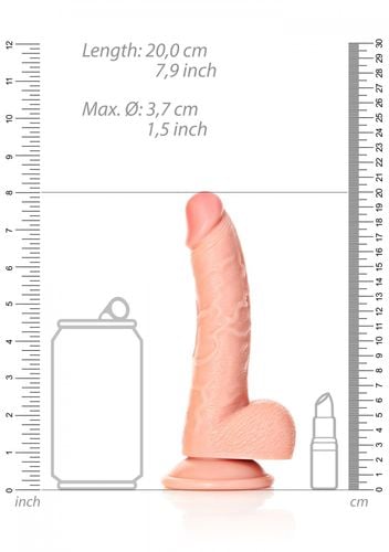 curved realistic dildo  balls  suction cup   7/ 18 cm na Arena.pl