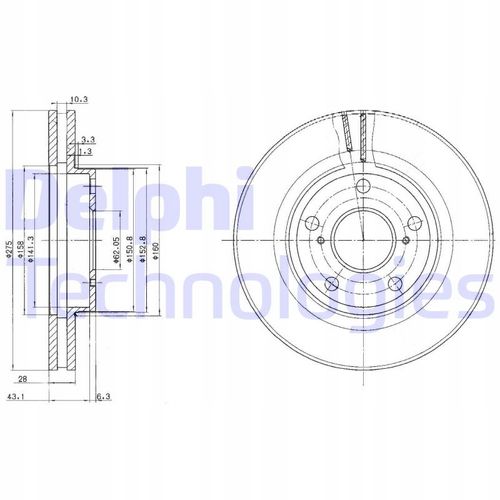 TARCZA HAM PRZOD 275X28 V DELPHI na Arena.pl